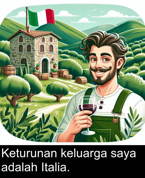 keluarga: Keturunan keluarga saya adalah Italia.