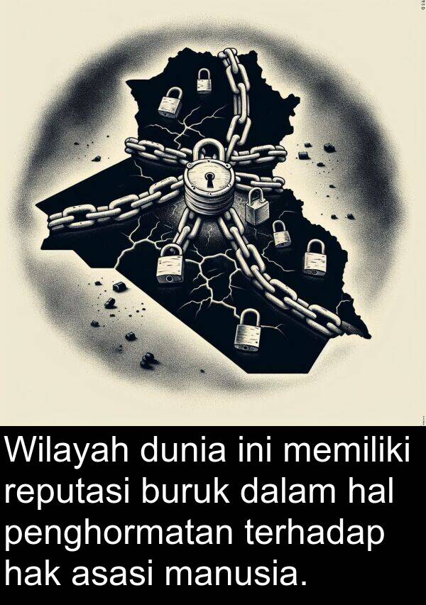 reputasi: Wilayah dunia ini memiliki reputasi buruk dalam hal penghormatan terhadap hak asasi manusia.