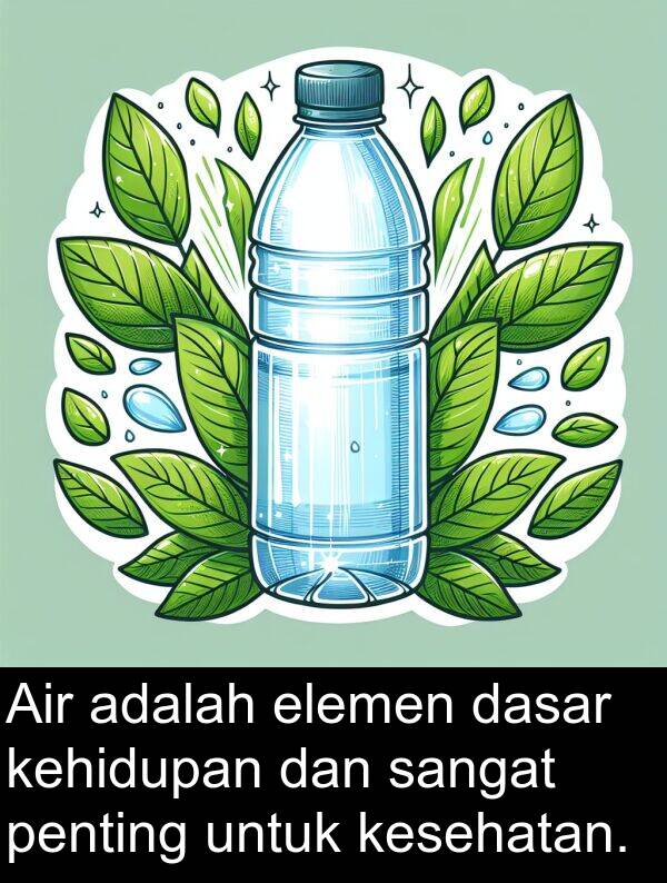 kehidupan: Air adalah elemen dasar kehidupan dan sangat penting untuk kesehatan.