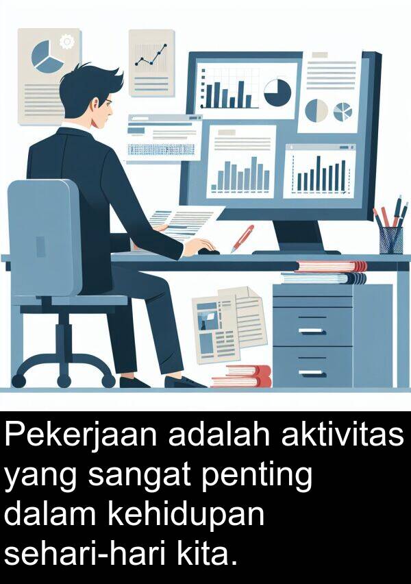 kehidupan: Pekerjaan adalah aktivitas yang sangat penting dalam kehidupan sehari-hari kita.