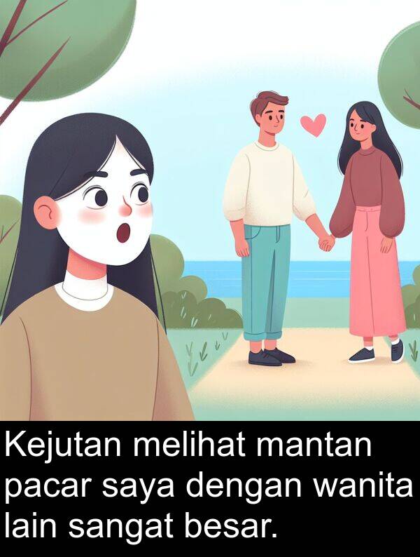 lain: Kejutan melihat mantan pacar saya dengan wanita lain sangat besar.