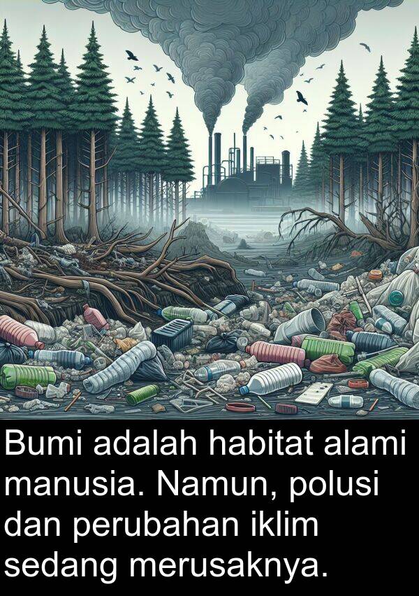 habitat: Bumi adalah habitat alami manusia. Namun, polusi dan perubahan iklim sedang merusaknya.