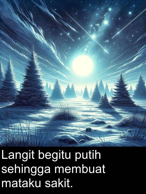 begitu: Langit begitu putih sehingga membuat mataku sakit.