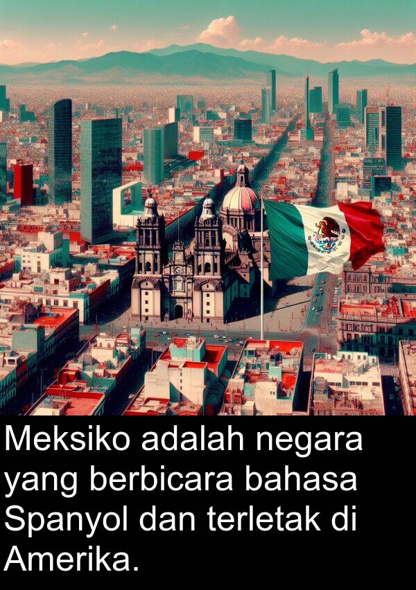 negara: Meksiko adalah negara yang berbicara bahasa Spanyol dan terletak di Amerika.