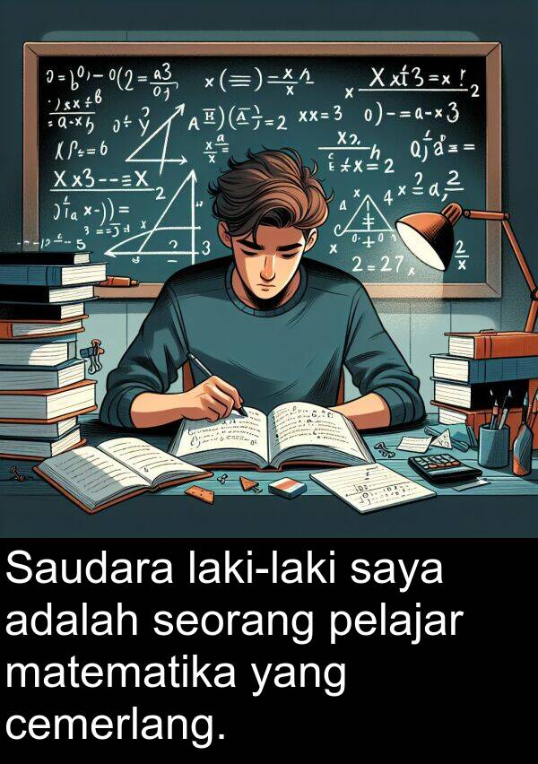 cemerlang: Saudara laki-laki saya adalah seorang pelajar matematika yang cemerlang.