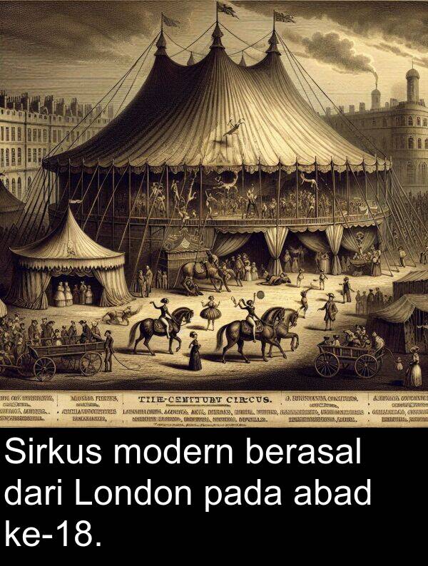 ke: Sirkus modern berasal dari London pada abad ke-18.