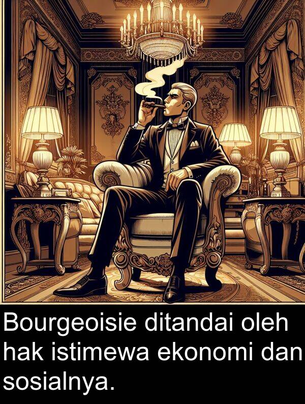 oleh: Bourgeoisie ditandai oleh hak istimewa ekonomi dan sosialnya.