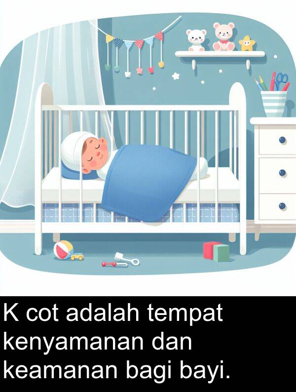 keamanan: K cot adalah tempat kenyamanan dan keamanan bagi bayi.