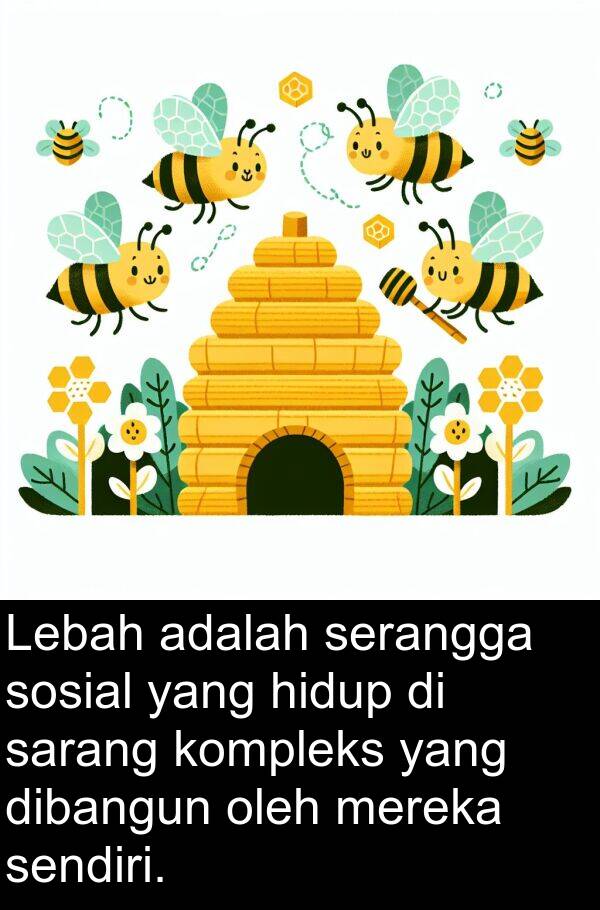 dibangun: Lebah adalah serangga sosial yang hidup di sarang kompleks yang dibangun oleh mereka sendiri.