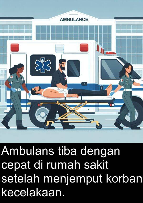 cepat: Ambulans tiba dengan cepat di rumah sakit setelah menjemput korban kecelakaan.