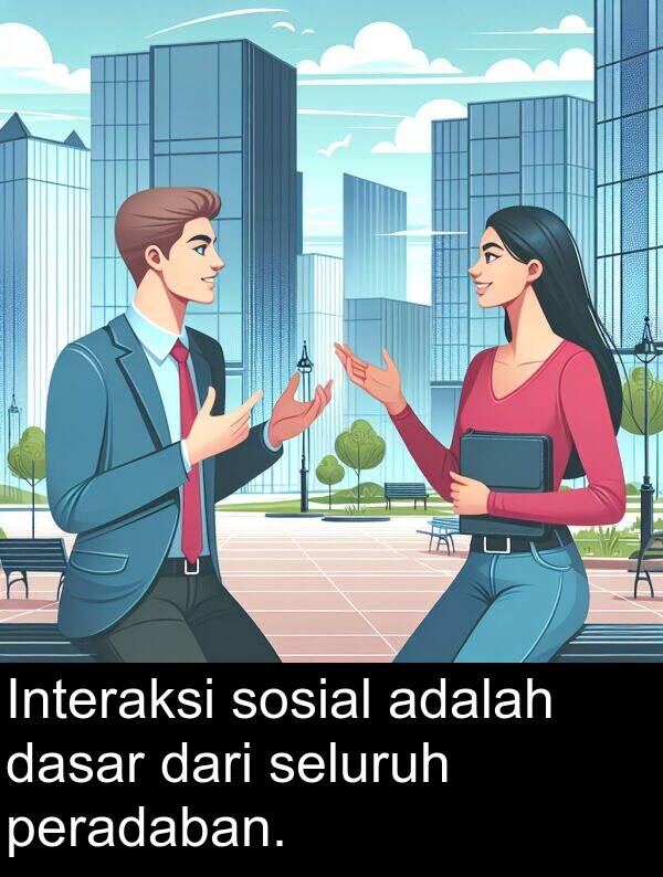 seluruh: Interaksi sosial adalah dasar dari seluruh peradaban.