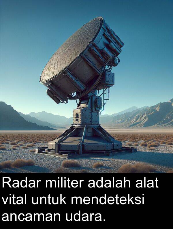 udara: Radar militer adalah alat vital untuk mendeteksi ancaman udara.