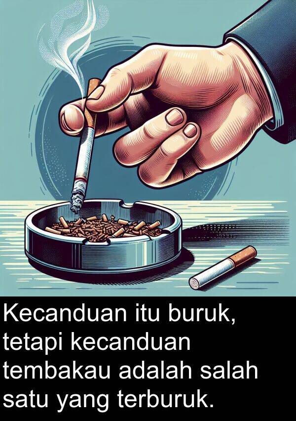 kecanduan: Kecanduan itu buruk, tetapi kecanduan tembakau adalah salah satu yang terburuk.