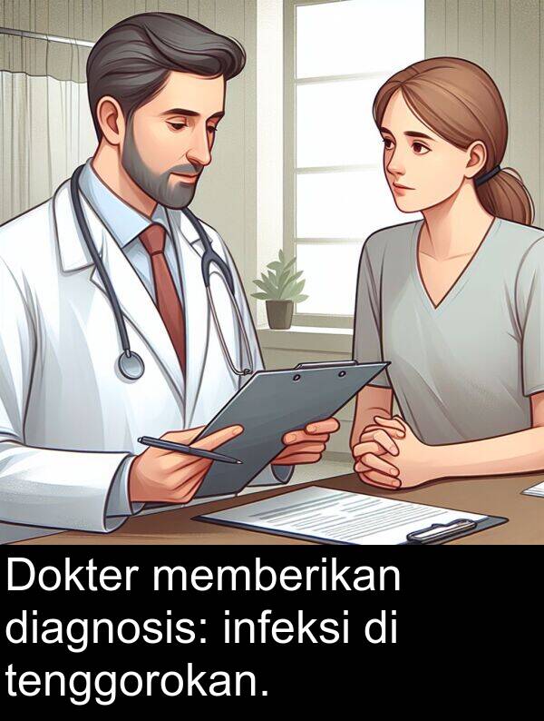 infeksi: Dokter memberikan diagnosis: infeksi di tenggorokan.