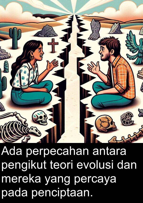 penciptaan: Ada perpecahan antara pengikut teori evolusi dan mereka yang percaya pada penciptaan.