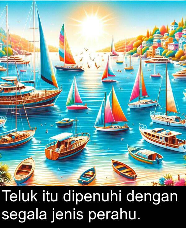 segala: Teluk itu dipenuhi dengan segala jenis perahu.