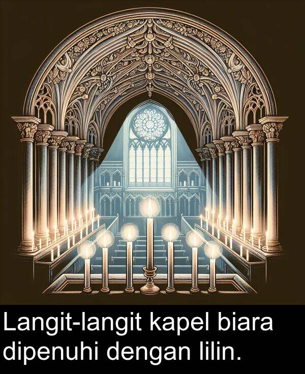 kapel: Langit-langit kapel biara dipenuhi dengan lilin.