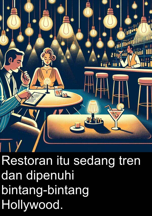 dipenuhi: Restoran itu sedang tren dan dipenuhi bintang-bintang Hollywood.