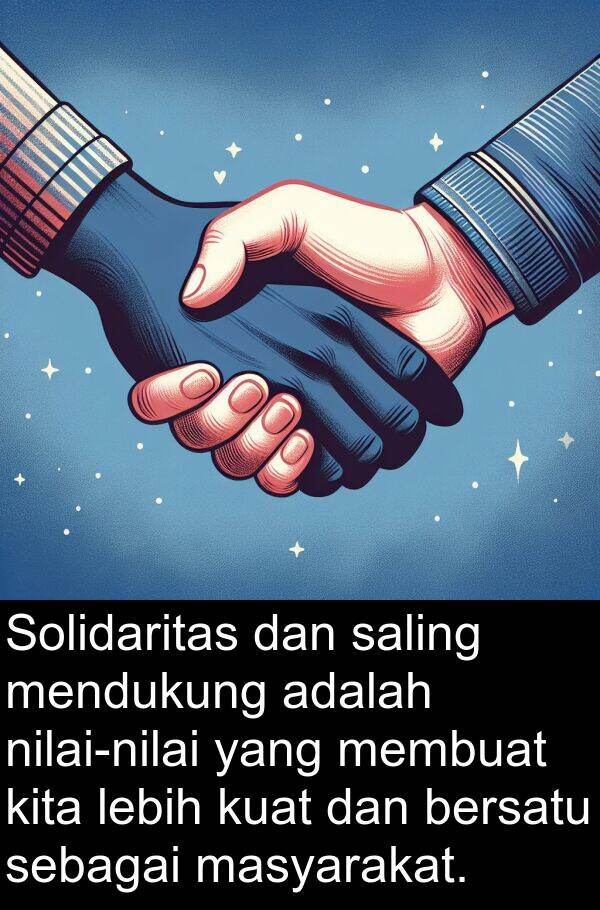 saling: Solidaritas dan saling mendukung adalah nilai-nilai yang membuat kita lebih kuat dan bersatu sebagai masyarakat.