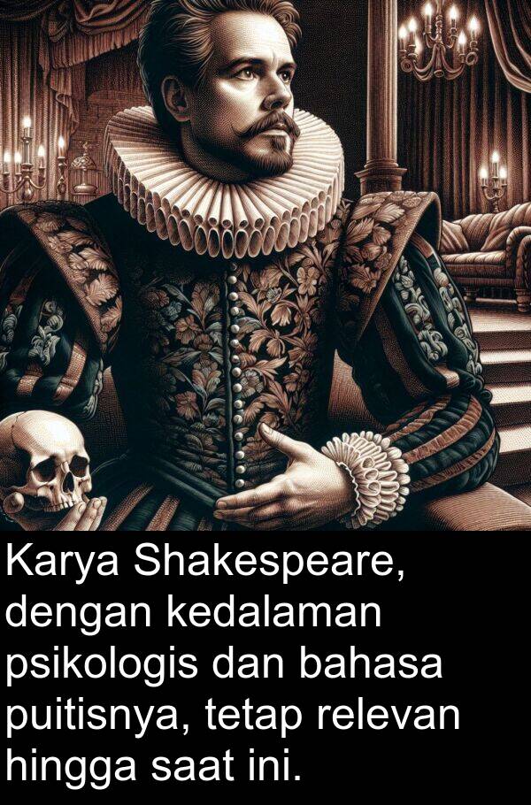 relevan: Karya Shakespeare, dengan kedalaman psikologis dan bahasa puitisnya, tetap relevan hingga saat ini.