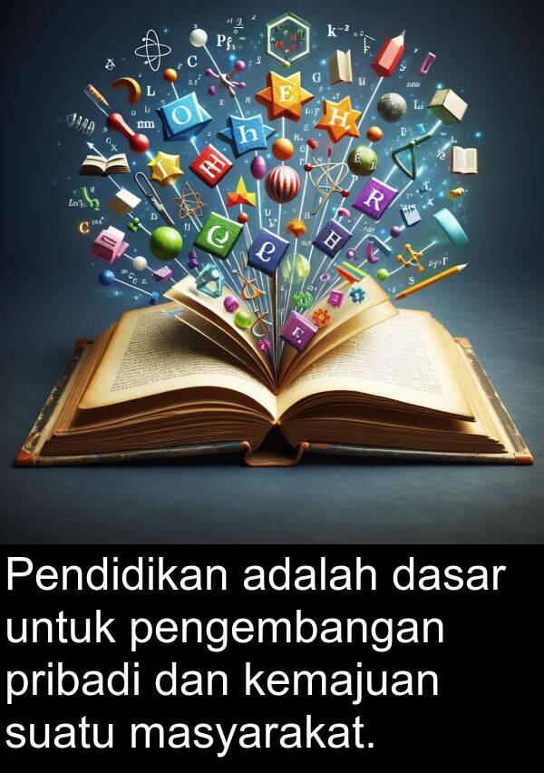 pengembangan: Pendidikan adalah dasar untuk pengembangan pribadi dan kemajuan suatu masyarakat.