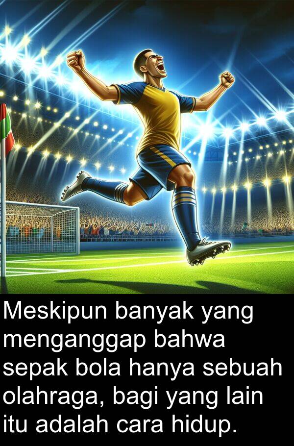 hanya: Meskipun banyak yang menganggap bahwa sepak bola hanya sebuah olahraga, bagi yang lain itu adalah cara hidup.