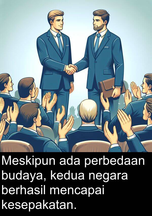 kedua: Meskipun ada perbedaan budaya, kedua negara berhasil mencapai kesepakatan.