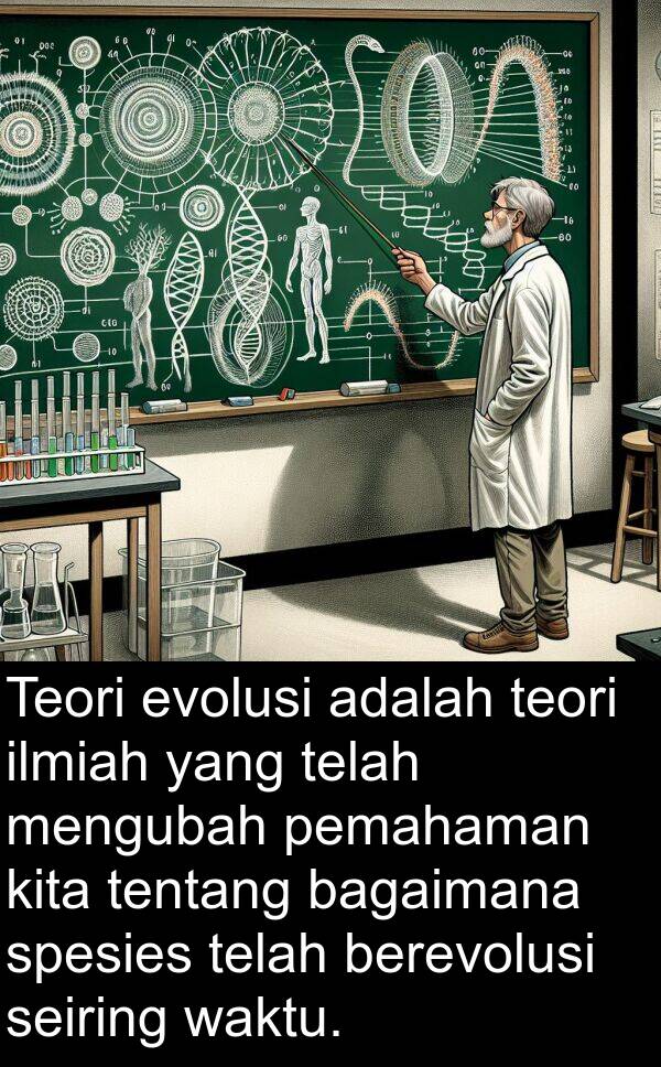 evolusi: Teori evolusi adalah teori ilmiah yang telah mengubah pemahaman kita tentang bagaimana spesies telah berevolusi seiring waktu.