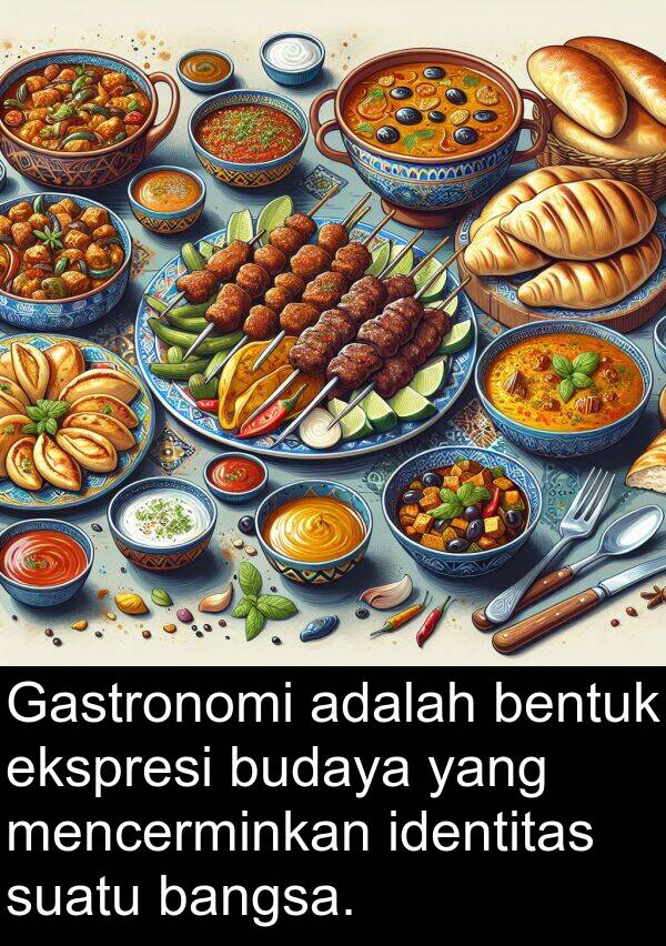 ekspresi: Gastronomi adalah bentuk ekspresi budaya yang mencerminkan identitas suatu bangsa.