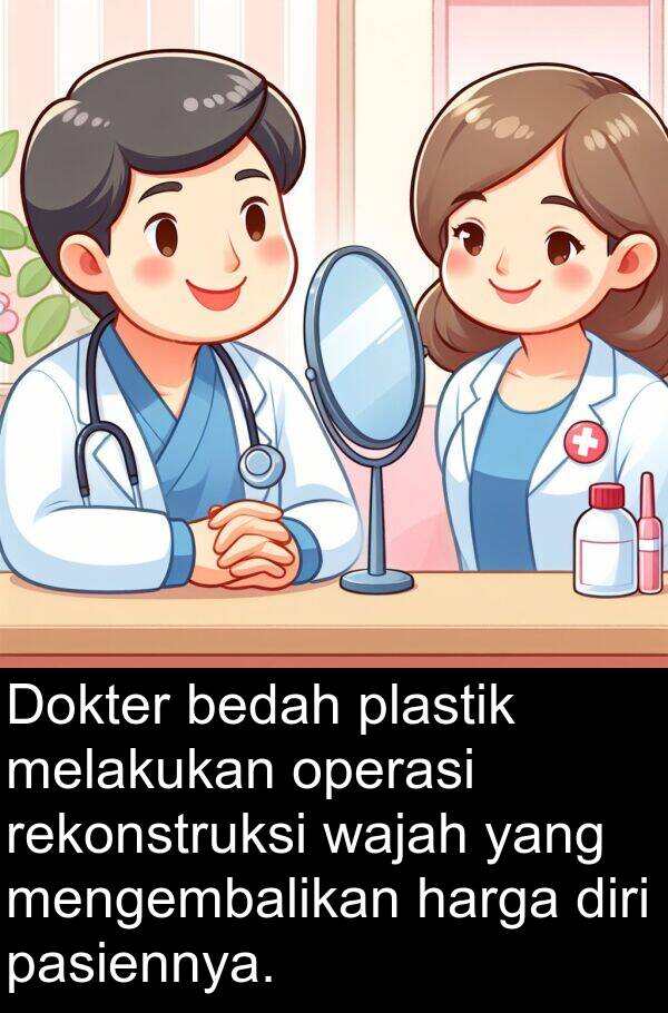 operasi: Dokter bedah plastik melakukan operasi rekonstruksi wajah yang mengembalikan harga diri pasiennya.