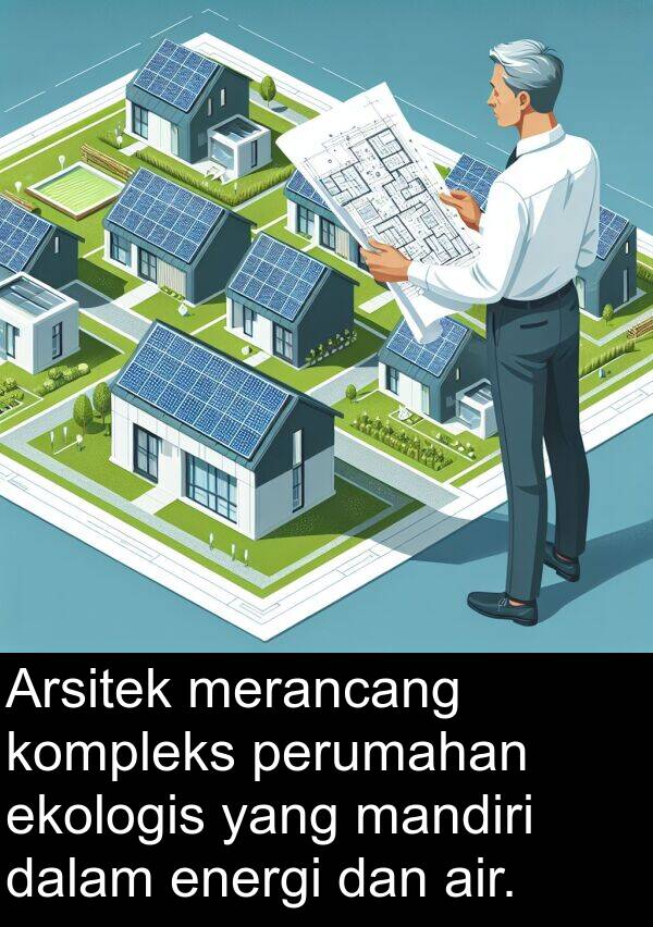 ekologis: Arsitek merancang kompleks perumahan ekologis yang mandiri dalam energi dan air.