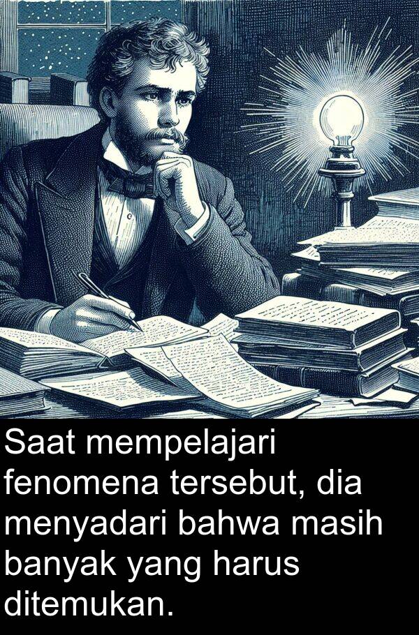 masih: Saat mempelajari fenomena tersebut, dia menyadari bahwa masih banyak yang harus ditemukan.