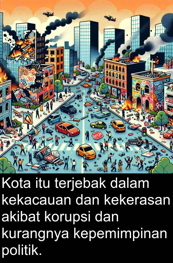 kekerasan: Kota itu terjebak dalam kekacauan dan kekerasan akibat korupsi dan kurangnya kepemimpinan politik.