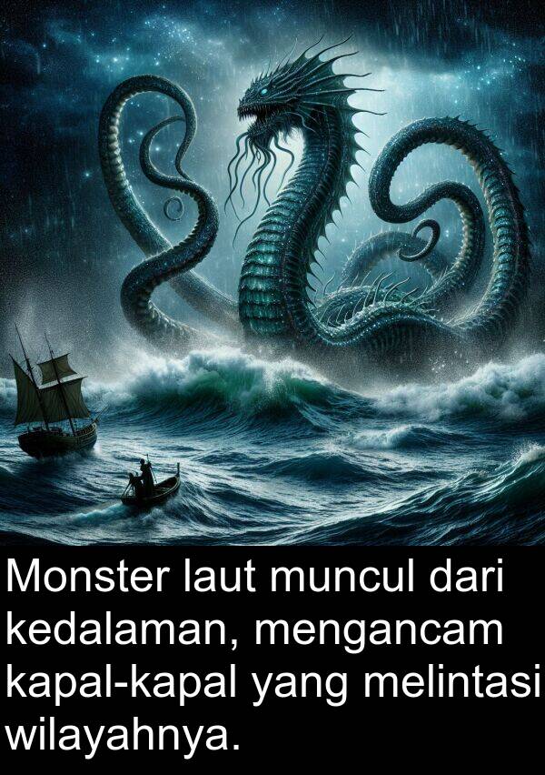 wilayahnya: Monster laut muncul dari kedalaman, mengancam kapal-kapal yang melintasi wilayahnya.