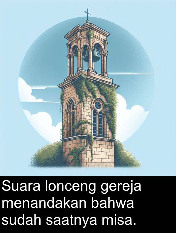 lonceng: Suara lonceng gereja menandakan bahwa sudah saatnya misa.