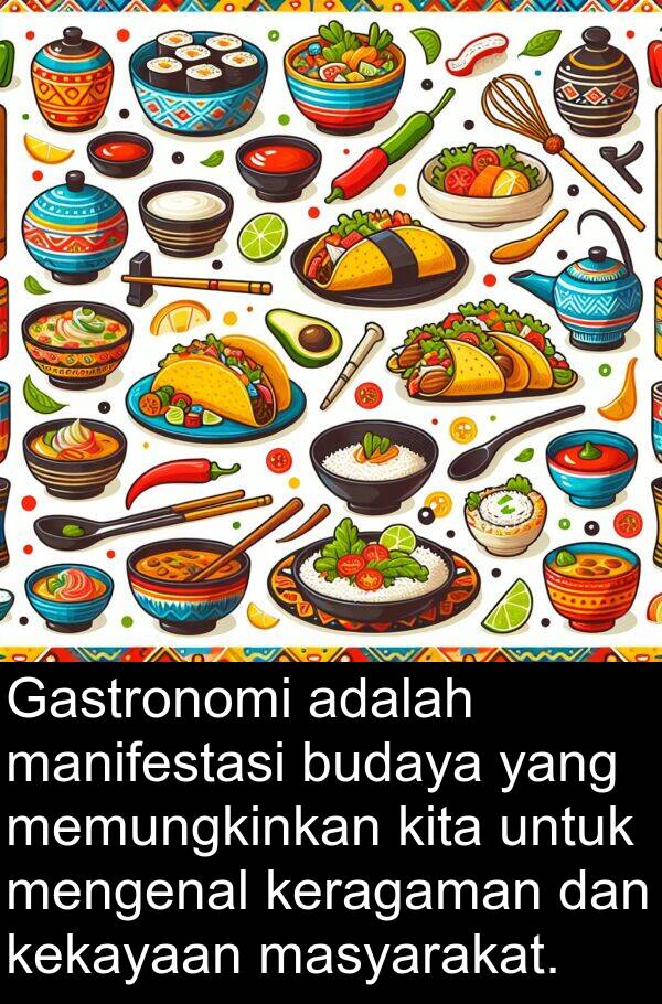 kekayaan: Gastronomi adalah manifestasi budaya yang memungkinkan kita untuk mengenal keragaman dan kekayaan masyarakat.