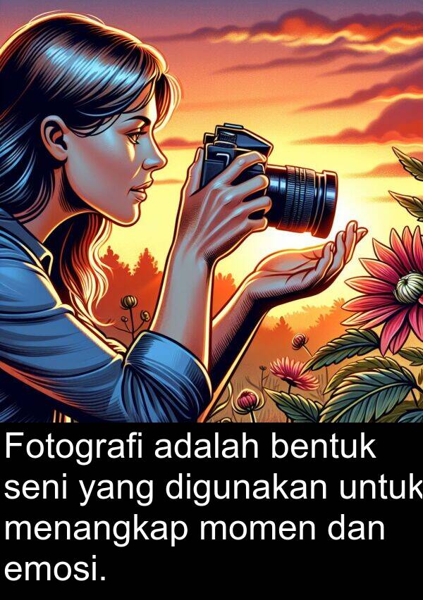 emosi: Fotografi adalah bentuk seni yang digunakan untuk menangkap momen dan emosi.