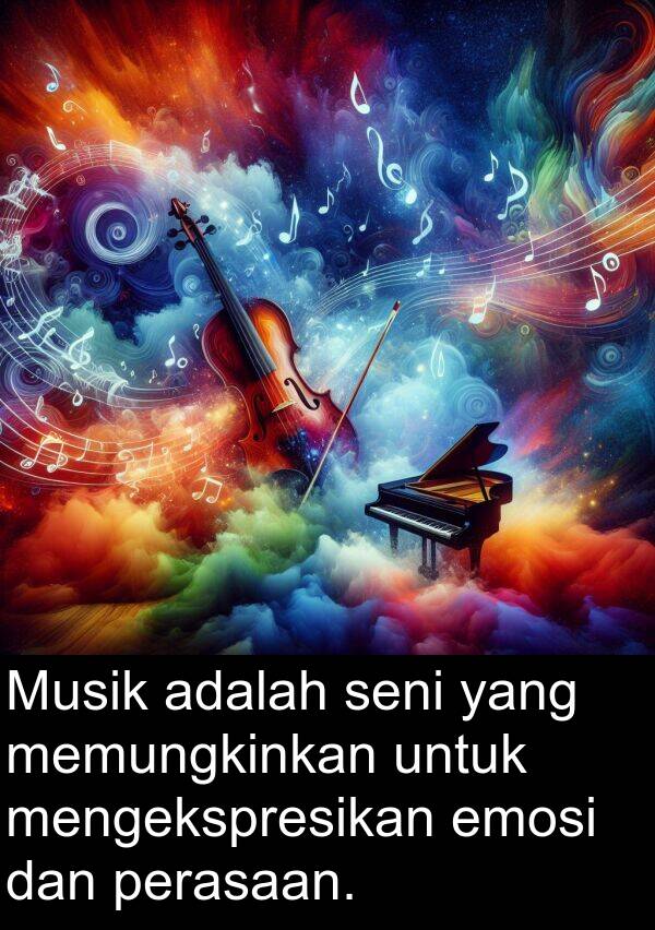 emosi: Musik adalah seni yang memungkinkan untuk mengekspresikan emosi dan perasaan.