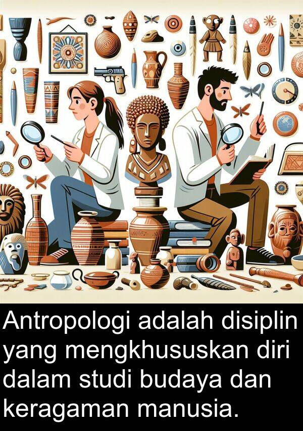 keragaman: Antropologi adalah disiplin yang mengkhususkan diri dalam studi budaya dan keragaman manusia.