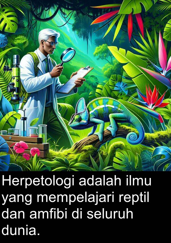 reptil: Herpetologi adalah ilmu yang mempelajari reptil dan amfibi di seluruh dunia.