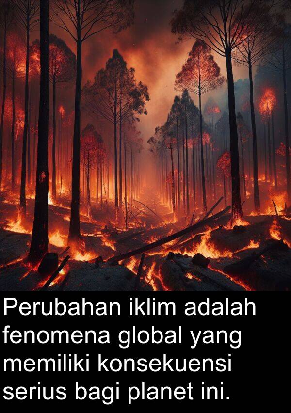 serius: Perubahan iklim adalah fenomena global yang memiliki konsekuensi serius bagi planet ini.