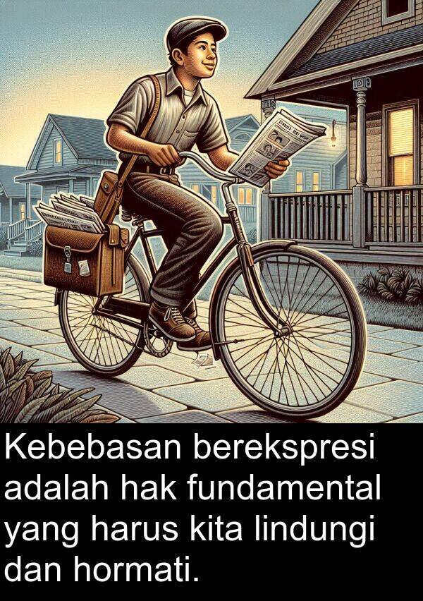 hak: Kebebasan berekspresi adalah hak fundamental yang harus kita lindungi dan hormati.