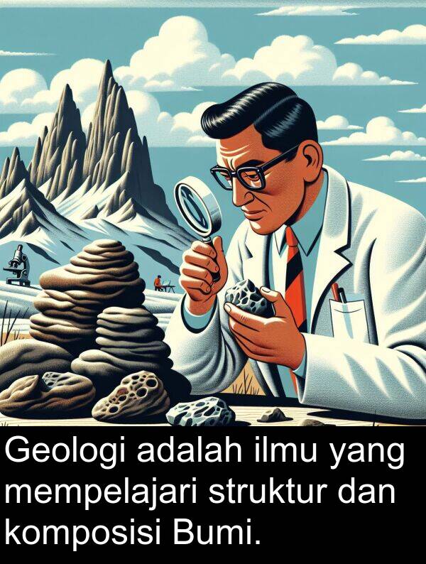 ilmu: Geologi adalah ilmu yang mempelajari struktur dan komposisi Bumi.