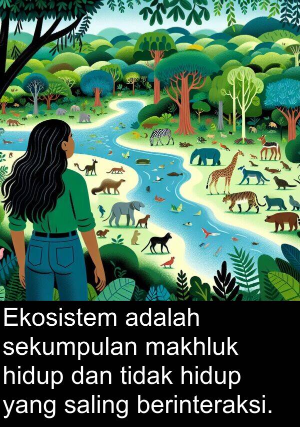 berinteraksi: Ekosistem adalah sekumpulan makhluk hidup dan tidak hidup yang saling berinteraksi.