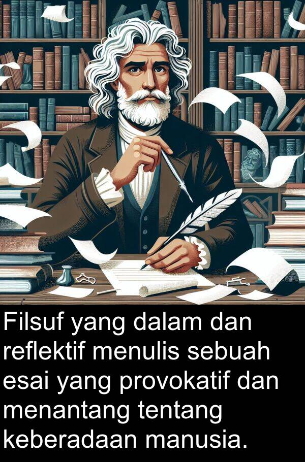 keberadaan: Filsuf yang dalam dan reflektif menulis sebuah esai yang provokatif dan menantang tentang keberadaan manusia.