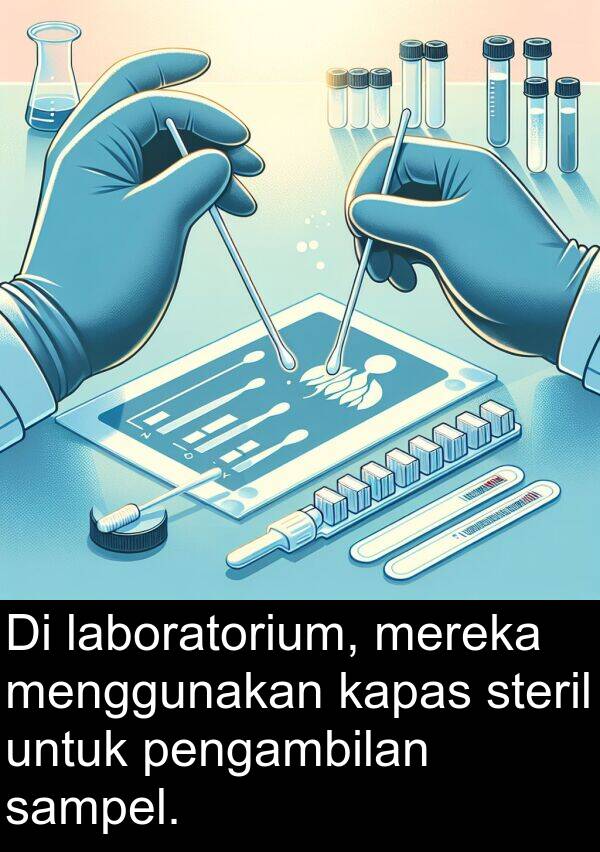 kapas: Di laboratorium, mereka menggunakan kapas steril untuk pengambilan sampel.