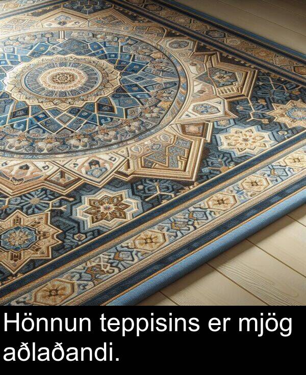 teppisins: Hönnun teppisins er mjög aðlaðandi.