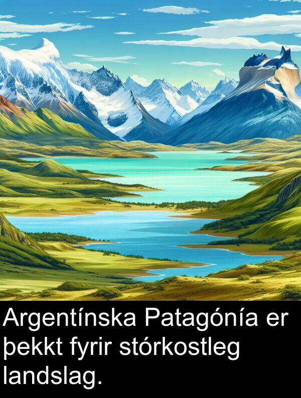 landslag: Argentínska Patagónía er þekkt fyrir stórkostleg landslag.