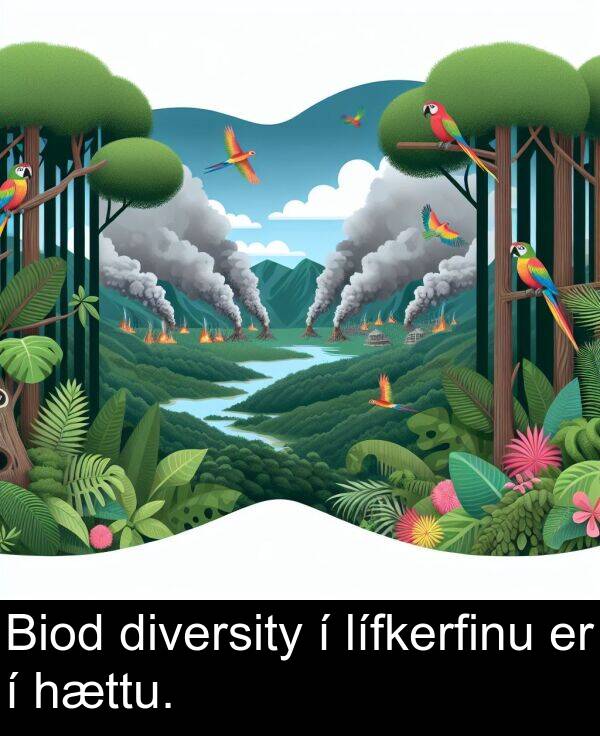 diversity: Biod diversity í lífkerfinu er í hættu.