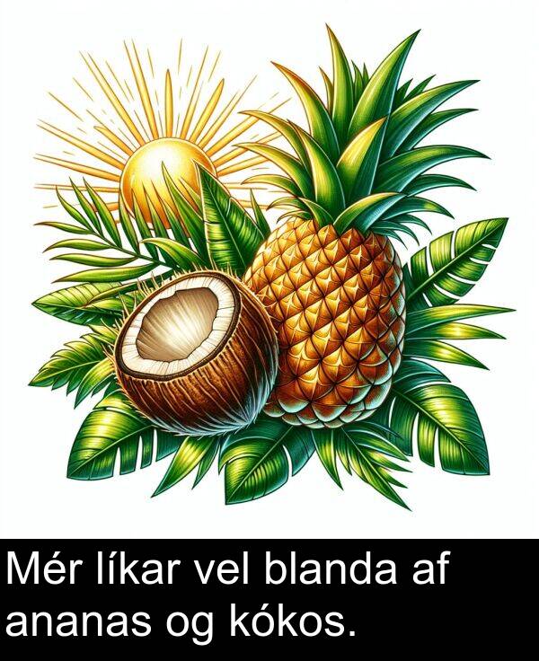 blanda: Mér líkar vel blanda af ananas og kókos.